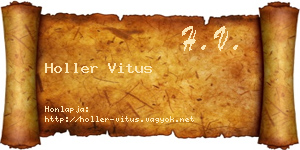 Holler Vitus névjegykártya